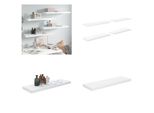 Vidaxl Mensole Galleggianti 4 Pz. Bianco Lucido 80X23,5X3,8 Cm Mdf - Mensola A Muro - Mensole A Muro - Mensola A Muro Galleggiante - Mensola A Muro Galleggiante