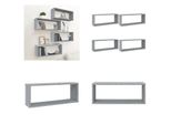Vidaxl Mensole A Cubo 4 Pz. Grigio Sonoma 60X15X23 Cm Materiale A Base Di Legno - Mensola A Muro - Mensole A Muro - Cubo Portaoggetti - Mensola A Cubo