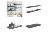 Vidaxl Mensole Galleggianti 4 Pz. Grigio Lucido 60X23,5X3,8 Cm Mdf - Mensola A Muro - Mensole A Muro - Mensola A Muro Galleggiante - Mensola A Muro Galleggiante