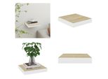 Vidaxl Mensola Galleggiante In Rovere E Bianco 23X23,5X3,8 Cm Mdf - Mensola A Muro - Mensole A Muro - Mensola A Muro Galleggiante - Mensola A Muro Galleggiante