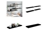 Vidaxl Mensole Da Parete Galleggianti 4 Pz. Nero Lucido 90X23,5X3,8Cm Mdf - Mensola A Muro - Mensole A Muro - Mensola A Muro Galleggiante - Mensola A Muro Galleggiante