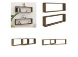 Vidaxl Mensole Da Parete 2 Pz. Rovere Affumicato 100X15X30 Cm Materiale A Base Di Legno - Mensola A Muro - Mensole A Muro - Cubo Portaoggetti - Mensola A Cubo
