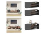 Vidaxl Armadi A Muro 2 Pz. Grigio 80X30X30 Cm Pino Massiccio - Armadio A Muro - Armadi A Muro - Armadio A Muro - Mensola A Muro