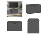 Vidaxl Armadio A Muro Grigio 60X30X35 Cm In Pino Massiccio - Armadio A Muro - Armadio A Muro - Armadio A Muro In Legno Massiccio