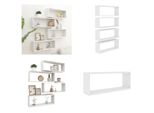 Vidaxl Mensole A Cubo 4 Pz. Bianco 60X15X23 Cm Materiale A Base Di Legno - Scaffale A Muro - Mensole A Muro - Ripostiglio A Muro - Mensole A Muro