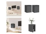Vidaxl Armadi A Muro 2 Pz. Grigio 30X30X40 Cm Pino Massiccio - Armadio A Muro - Armadi A Muro - Armadio A Muro In Legno - Armadio A Muro