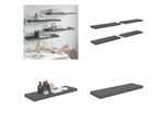 Vidaxl Mensole Galleggianti 4 Pz. Grigio Lucido 80X23,5X3,8 Cm Mdf - Mensola A Muro - Mensole A Muro - Mensola A Muro Galleggiante - Mensola A Muro Galleggiante