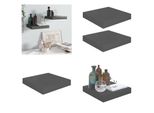 Vidaxl Mensole Galleggianti 2 Pz. Grigio Lucido 23X23,5X3,8 Cm Mdf - Mensola A Muro - Mensole A Muro - Mensola A Muro Galleggiante - Mensola A Muro Galleggiante