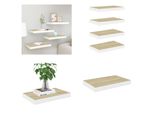 Vidaxl Mensole Galleggianti 4 Pz. Look Rovere E Bianco 50X23X3,8 Cm Mdf - Mensola A Muro - Mensole A Muro - Mensola A Muro Galleggiante - Mensola A Muro Galleggiante