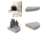 Vidaxl Mensola Galleggiante Angolare Grigio Cemento 25X25X3,8 Cm Mdf - Mensola A Muro - Mensole A Muro - Mensole A Muro - Mensole A Muro