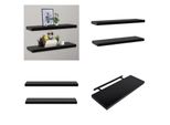 Vidaxl Mensole Galleggianti 2 Pz. Nero 120X20X3,8 Cm - Mensola A Muro - Mensole A Muro - Mensole A Muro - Mensole A Muro