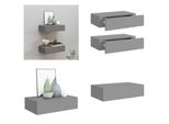 Vidaxl Mensole A Muro Con Cassetti 2 Pezzi Grigio 40X23,5X10 Cm Mdf - Mensola A Cassetti - Mensole A Cassetti - Mensola A Muro - Mensole A Muro
