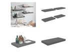 Vidaxl Mensole Galleggianti 4 Pz. Grigio Lucido 50X23X3,8 Cm Mdf - Mensola A Muro - Mensole A Muro - Mensola A Muro Galleggiante - Mensola A Muro Galleggiante
