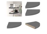 Vidaxl Mensole Galleggianti Ad Angolo 2 Pz. Grigio Lucido 35X35X3,8 Cm Mdf - Mensola A Muro - Mensole A Muro - Mensola A Muro Galleggiante - Mensola A Muro Galleggiante