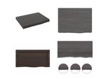Vidaxl Mensola A Muro Marrone Scuro 40X30X(2 4) Cm In Legno Massiccio Trattato Con Rovere - Mensola A Muro - Mensola Portaoggetti - Mensola Galleggiante