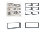 Vidaxl Mensole A Cubo 6 Pz. Grigio Sonoma 60X15X23 Cm Materiale A Base Di Legno - Mensola A Muro - Mensole A Muro - Cubo Portaoggetti - Mensola A Cubo