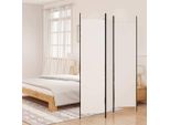 Vidaxl Paravento 3 Pezzi Bianco 150X200 Cm Tessuto - Divisorio Per Ambienti - Parete Divisoria
