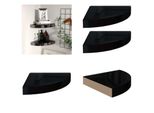 Vidaxl Mensole Galleggianti Ad Angolo 2 Pz. Nero Lucido 25X25X3,8 Cm Mdf - Mensola A Muro - Mensole A Muro - Mensola A Muro Galleggiante - Mensola A Muro Galleggiante