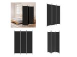 Vidaxl Paravento 3 Pezzi Nero 150X200 Cm In Tessuto - Divisorio Per Ambienti - Paravento - Divisorio Per Ambienti - Parete Divisoria