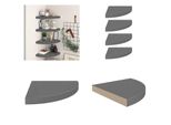 Vidaxl Mensole Galleggianti Ad Angolo 4 Pz. Grigio Lucido 35X35X3,8 Cm Mdf - Mensola A Muro - Mensole A Muro - Mensola A Muro Galleggiante - Mensola A Muro Galleggiante