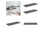 Vidaxl Mensole Galleggianti 2 Pz. Grigio Lucido 80X23,5X3,8 Cm Mdf - Mensola A Muro - Mensole A Muro - Mensola A Muro Galleggiante - Mensola A Muro Galleggiante