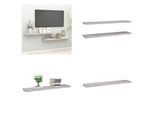 Vidaxl Mensole Galleggianti 2 Pz. Grigio Cemento 120X23,5X3,8 Cm Mdf - Mensola A Muro - Mensole A Muro - Mensola A Muro Galleggiante - Mensola A Muro Galleggiante