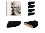Vidaxl Mensole Galleggianti Ad Angolo 4 Pz. Nero Lucido 25X25X3,8 Cm Mdf - Mensola A Muro - Mensole A Muro - Mensola A Muro Galleggiante - Mensola A Muro Galleggiante