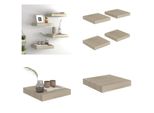 Vidaxl Mensole Galleggianti A Parete 4 Pz. Mdf Color Rovere 23X23,5X3,8Cm - Mensola A Muro - Mensole A Muro Galleggianti - Mensole A Muro Galleggianti