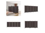 Vidaxl 5 Pezzi Paravento Marrone 433X180 Cm Tessuto - Divisorio Per Ambienti - Parete Divisoria
