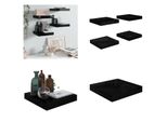Vidaxl Mensole Galleggianti 4 Pz. Nero Lucido 23X23,5X3,8 Cm Mdf - Mensola A Muro - Mensole A Muro - Mensola A Muro Galleggiante - Mensola A Muro Galleggiante