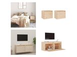 Vidaxl Armadi A Muro 2 Pezzi 45X30X35 Cm In Legno Di Pino Massiccio - Armadio A Muro - Armadio A Muro - Armadio Tv A Muro