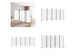 Vidaxl Paravento 5 Pezzi Bianco 433X180 Cm Tessuto - Divisorio Per Ambienti - Parete Divisoria