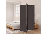 Vidaxl Paravento 4 Pezzi Marrone 200X220 Cm Tessuto - Divisorio Per Ambienti - Parete Divisoria