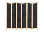 Vidaxl 6 Pezzi Divisorio Nero 240 X 170 X 4 Cm In Tessuto - Divisorio Per Ambienti - Divisorio Pieghevole Per Ambienti - Parete Divisoria Per Ambienti