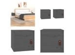 Vidaxl Armadi A Muro 2 Pz. Grigio 31,5X30X30 Cm Pino Massiccio - Armadio A Muro - Armadi A Muro - Armadio A Muro - Armadio A Muro In Legno Massiccio