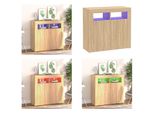Vidaxl Credenza Con Luci Led Rovere Sonoma 80X35X75 Cm - Credenza - Credenze - Armadio Laterale - Armadi Laterali