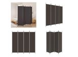 Vidaxl Paravento 4 Pezzi Marrone 200X200 Cm Tessuto - Divisorio Per Ambienti - Parete Divisoria