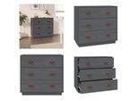 Vidaxl Credenza Grigia 80X40X75 Cm In Pino Massiccio - Credenza - Credenze - Armadio - Armadio Portaoggetti