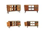 Vidaxl Cassettiera In Legno Massiccio 1 Anta 4 Scomparti E 3 Cassetti - Armadio - Armadi - Armadio In Legno - Armadi In Legno