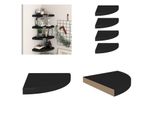 Vidaxl Mensole Galleggianti Ad Angolo 4 Pezzi Nero 35X35X3,8 Cm Mdf - Mensola A Muro - Mensole A Muro - Mensola A Muro Galleggiante - Mensola A Muro Galleggiante