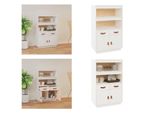 Vidaxl Credenza Weiß 67X40X108,5 Cm Massivholz Kiefer - Credenza - Credenze - Credenza Holz - Credenza