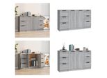Vidaxl Credenze 3 Pezzi. Materiale In Legno Grigio Sonoma - Credenza - Credenze - Mobile - Mobile Credenza