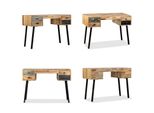 Vidaxl Scrivania In Legno Massiccio Di Teak Riciclato 110 × 50 × 76 Cm - Scrivania - Scrivania - Tavolo Da Lavoro - Tavoli Da Lavoro