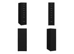Vidaxl Armadio Per Archiviazione Con Rotelle Nero 28X41X109 Cm In Metallo - Armadio Per Ufficio - Armadio Per Ufficio - Armadio Per Archiviazione - Armadi Per Archiviazione