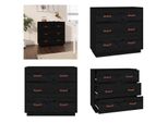 Vidaxl Credenza Nera 80X40X75 Cm In Pino Massiccio - Credenza - Credenze - Armadio - Armadio Portaoggetti