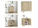 Vidaxl Credenza Con Gambe In Legno Massiccio Rovere Sonoma 60X35X70 Cm - Credenza - Credenze - Armadio Laterale - Armadi Laterali