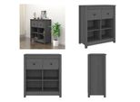 Vidaxl Credenza Grigia 70X35X80 Cm In Legno Di Pino Massiccio - Credenza - Credenza - Credenza - Credenza - Madia