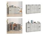 Vidaxl Credenze 3 Pezzi. Materiale A Base Di Legno Grigio Cemento - Credenza - Credenze - Credenza - Credenza - Credenza