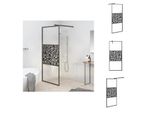 Vidaxl Schermo Doccia Per Cabina Doccia 80X195 Cm Esg Design In Pietra Nero - Schermi Doccia