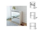 Vidaxl Scarpiera A 2 Scomparti Con Specchio Bianco 63X17X67 Cm - Scarpiere E Armadietti